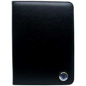 faux black leather portfolio with Pennsylvania State University Seal medallion